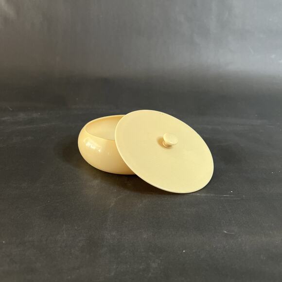 Vintage Ivory PyRaLin Celluloid Powder Puff Box 1930s Art Deco Vanity Set - Picture 3 of 9